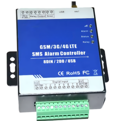 GSM 2G Cellular SMS Alarm Controller with Relay Outputs and USB Port - Asset Track Pro