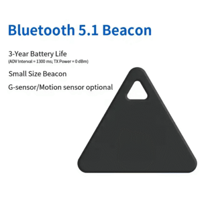 Portable Bluetooth Beacon, 160m Range, 3-Year Battery, Configurable App - Asset Track Pro