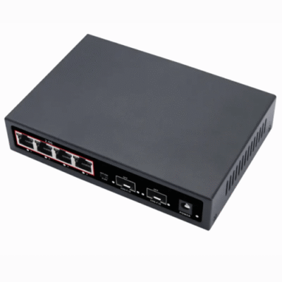 Asset Track Pro 4 Port Gigabit Unmanaged Fiber Ethernet Switch For Office And Home