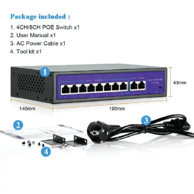Asset Track Pro POE Switch for IP Cameras