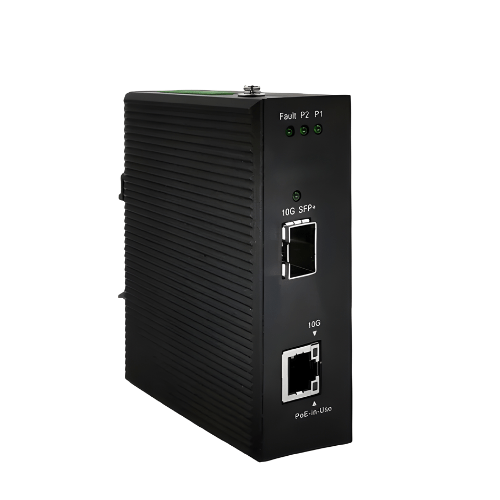 10G Gigabit Fiber & Media Converter with 90W PoE++ Output - Asset Track Pro