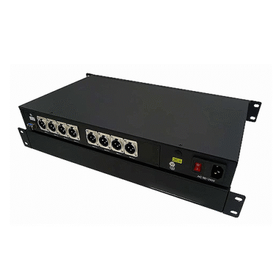 8-Channel XLR Audio Converter with 16-Bit Digital Encoding Over Fiber Optic - Asset Track Pro