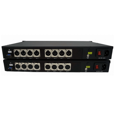 8-Channel XLR Audio Converter with 16-Bit Digital Encoding Over Fiber Optic - Asset Track Pro