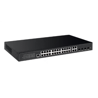 Gigabit Optical Fiber Network Switch with 256Gbps Bandwidth & 24 Ports - Asset Track Pro