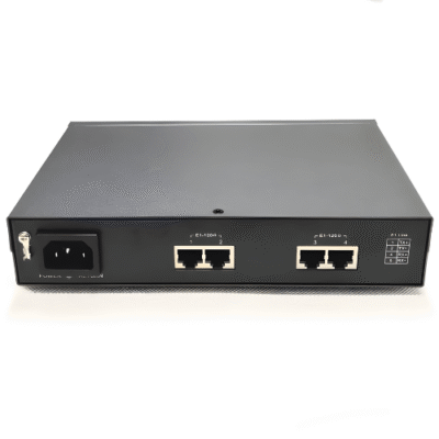 Gigabit Fiber Media Converter with 4 E1 Interfaces & 100M Ethernet Over IP - Asset Track Pro