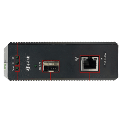10G Gigabit Fiber & Media Converter with 90W PoE++ Output - Asset Track Pro