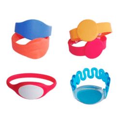 Asset Track Pro RFID Wristbands / Bracelet With Silicon Band And Epoxy Coin