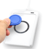 Compact Pearl White NFC RFID USB Reader with LED Indicators - Asset Track Pro