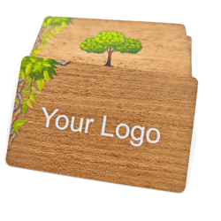 Custom Sapele Wood MIFARE 1K NFC Card with QR option - Asset Track Pro