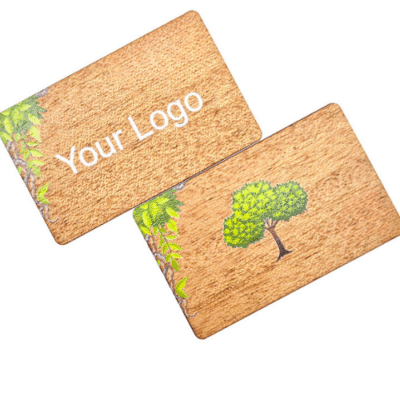 Custom Sapele Wood MIFARE 1K NFC Card with QR option - Asset Track Pro