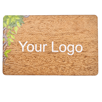 Custom Sapele Wood MIFARE 1K NFC Card with QR option - Asset Track Pro
