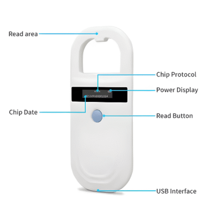 Universal Animal RFID Microchip Reader with EMID & FDX-B Compatibility - Asset Track Pro