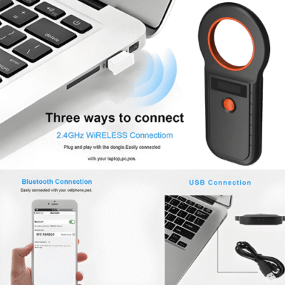 RFID Wireless Glass Tag Pet Microchip Reader with EMID & FDX-B Support - Asset Track Pro