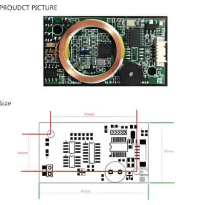 RFID Reader Module with Integrated Antenna, Buzzer and Color LED - Asset Track Pro
