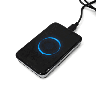 Long Range USB UHF RFID Reader & Writer, 1.6 ft Range, Dual Frequency Support - Asset Track Pro