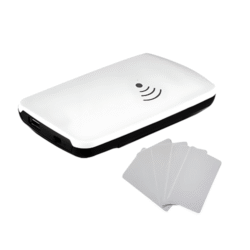 Compact Desktop UHF RFID Reader, 8 dB Antenna for Access Control & Tracking - Asset Track Pro