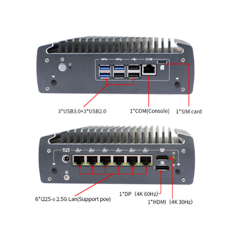 Industrial - Grade Fanless Mini PC with Core i5, 6x LAN - Asset Track Pro